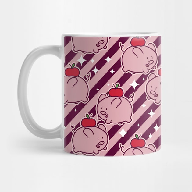 Apple Pig Striped Pattern by saradaboru